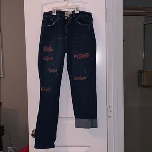 L&B Buffalo Plaid Detail Jeans